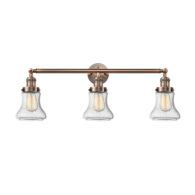 Bellmont Bath Vanity Light shown in the Antique Copper finish with a Seedy shade