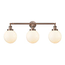 Beacon Bath Vanity Light shown in the Antique Copper finish with a Matte White shade