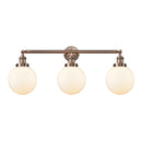 Beacon Bath Vanity Light shown in the Antique Copper finish with a Matte White shade