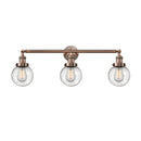 Beacon Bath Vanity Light shown in the Antique Copper finish with a Seedy shade