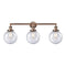 Beacon Bath Vanity Light shown in the Antique Copper finish with a Seedy shade