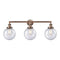 Beacon Bath Vanity Light shown in the Antique Copper finish with a Seedy shade