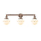 Oxford Bath Vanity Light shown in the Antique Copper finish with a Matte White shade