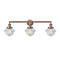 Oxford Bath Vanity Light shown in the Antique Copper finish with a Clear shade