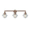 Oxford Bath Vanity Light shown in the Antique Copper finish with a Clear shade