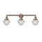 Oxford Bath Vanity Light shown in the Antique Copper finish with a Seedy shade