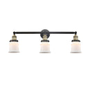 Canton Bath Vanity Light shown in the Black Antique Brass finish with a Matte White shade