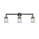 Canton Bath Vanity Light shown in the Black Antique Brass finish with a Clear shade