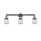 Canton Bath Vanity Light shown in the Black Antique Brass finish with a Clear shade