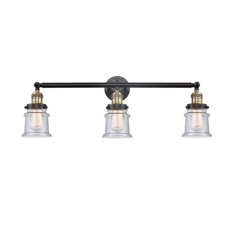 Canton Bath Vanity Light shown in the Black Antique Brass finish with a Seedy shade