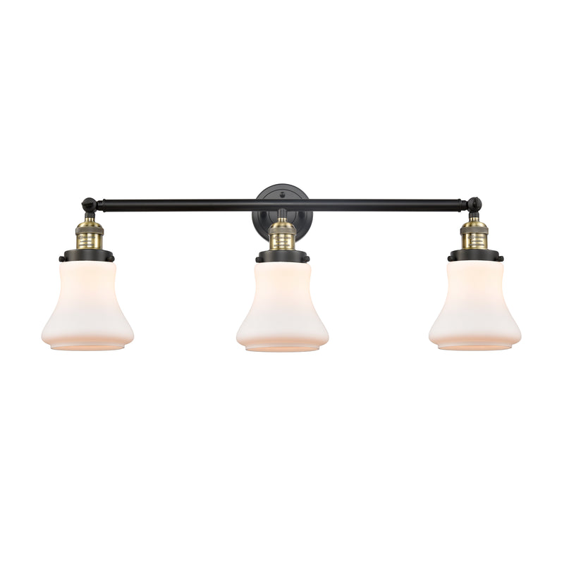 Bellmont Bath Vanity Light shown in the Black Antique Brass finish with a Matte White shade