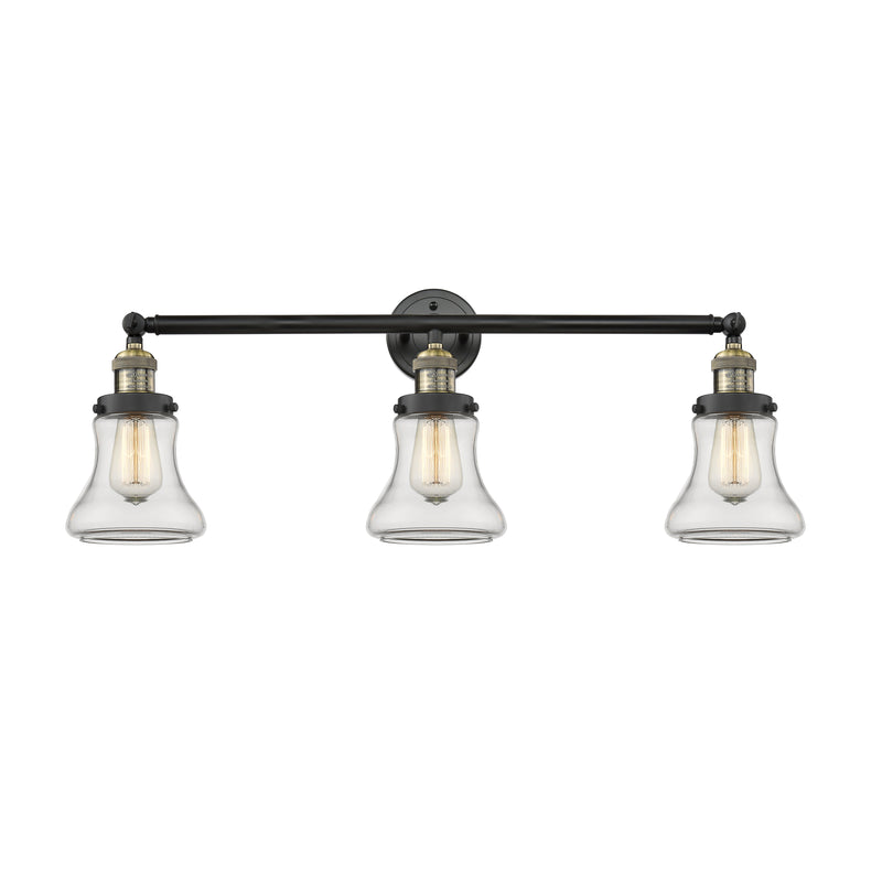 Bellmont Bath Vanity Light shown in the Black Antique Brass finish with a Clear shade