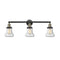 Bellmont Bath Vanity Light shown in the Black Antique Brass finish with a Seedy shade