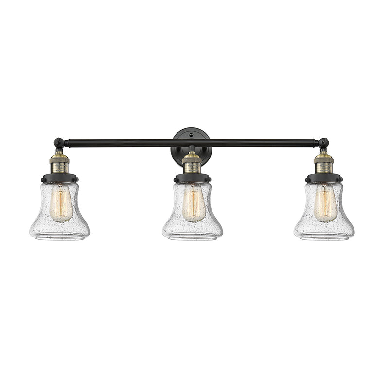 Bellmont Bath Vanity Light shown in the Black Antique Brass finish with a Seedy shade