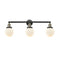 Beacon Bath Vanity Light shown in the Black Antique Brass finish with a Matte White shade