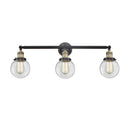 Beacon Bath Vanity Light shown in the Black Antique Brass finish with a Clear shade