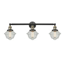 Oxford Bath Vanity Light shown in the Black Antique Brass finish with a Seedy shade