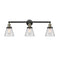 Cone Bath Vanity Light shown in the Black Antique Brass finish with a Clear shade