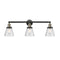 Cone Bath Vanity Light shown in the Black Antique Brass finish with a Seedy shade