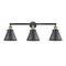 Appalachian Bath Vanity Light shown in the Black Antique Brass finish with a Matte Black shade