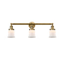 Canton Bath Vanity Light shown in the Brushed Brass finish with a Matte White shade