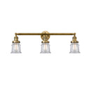 Canton Bath Vanity Light shown in the Brushed Brass finish with a Clear shade