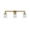 Canton Bath Vanity Light shown in the Brushed Brass finish with a Clear shade