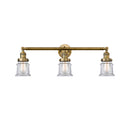 Canton Bath Vanity Light shown in the Brushed Brass finish with a Clear shade