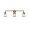 Canton Bath Vanity Light shown in the Brushed Brass finish with a Clear shade