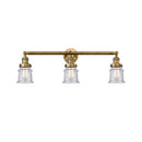 Canton Bath Vanity Light shown in the Brushed Brass finish with a Seedy shade