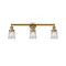 Canton Bath Vanity Light shown in the Brushed Brass finish with a Seedy shade