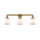 Bellmont Bath Vanity Light shown in the Brushed Brass finish with a Matte White shade