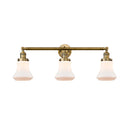 Bellmont Bath Vanity Light shown in the Brushed Brass finish with a Matte White shade