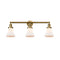 Bellmont Bath Vanity Light shown in the Brushed Brass finish with a Matte White shade