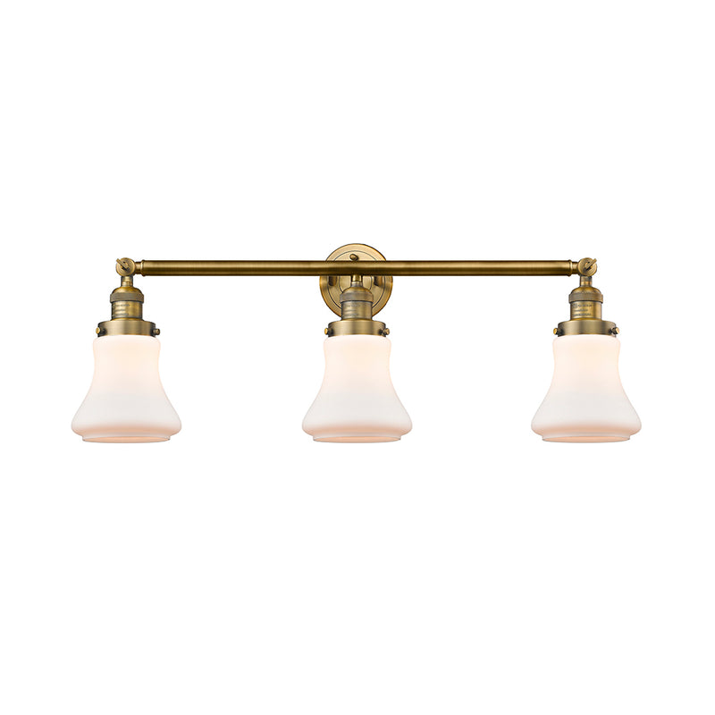 Bellmont Bath Vanity Light shown in the Brushed Brass finish with a Matte White shade