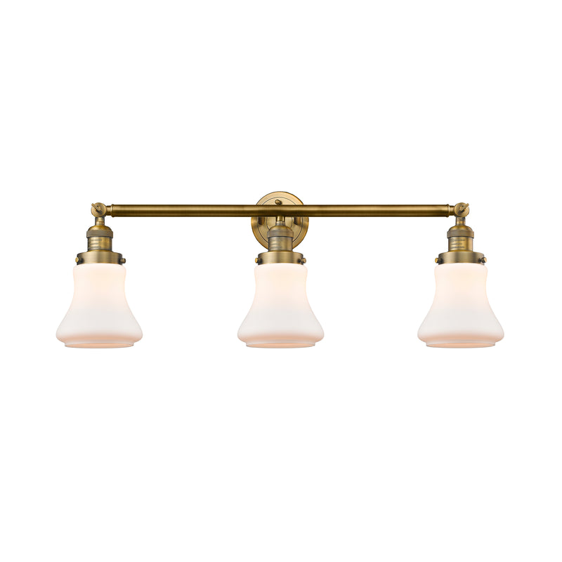 Bellmont Bath Vanity Light shown in the Brushed Brass finish with a Matte White shade