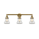 Bellmont Bath Vanity Light shown in the Brushed Brass finish with a Clear shade