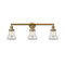 Bellmont Bath Vanity Light shown in the Brushed Brass finish with a Clear shade