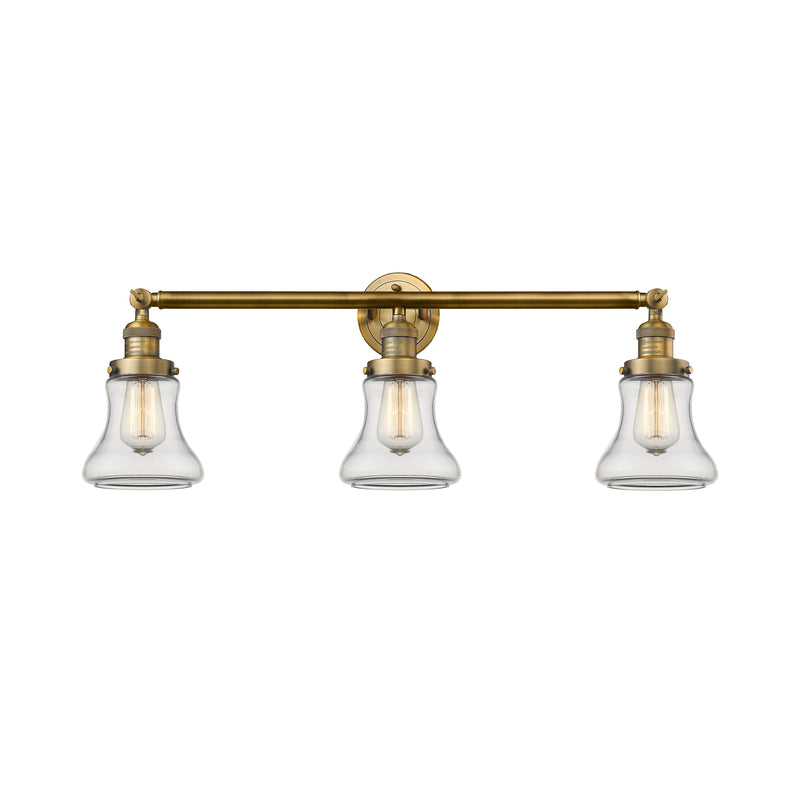 Bellmont Bath Vanity Light shown in the Brushed Brass finish with a Clear shade