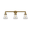 Bellmont Bath Vanity Light shown in the Brushed Brass finish with a Clear shade