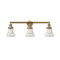 Bellmont Bath Vanity Light shown in the Brushed Brass finish with a Seedy shade