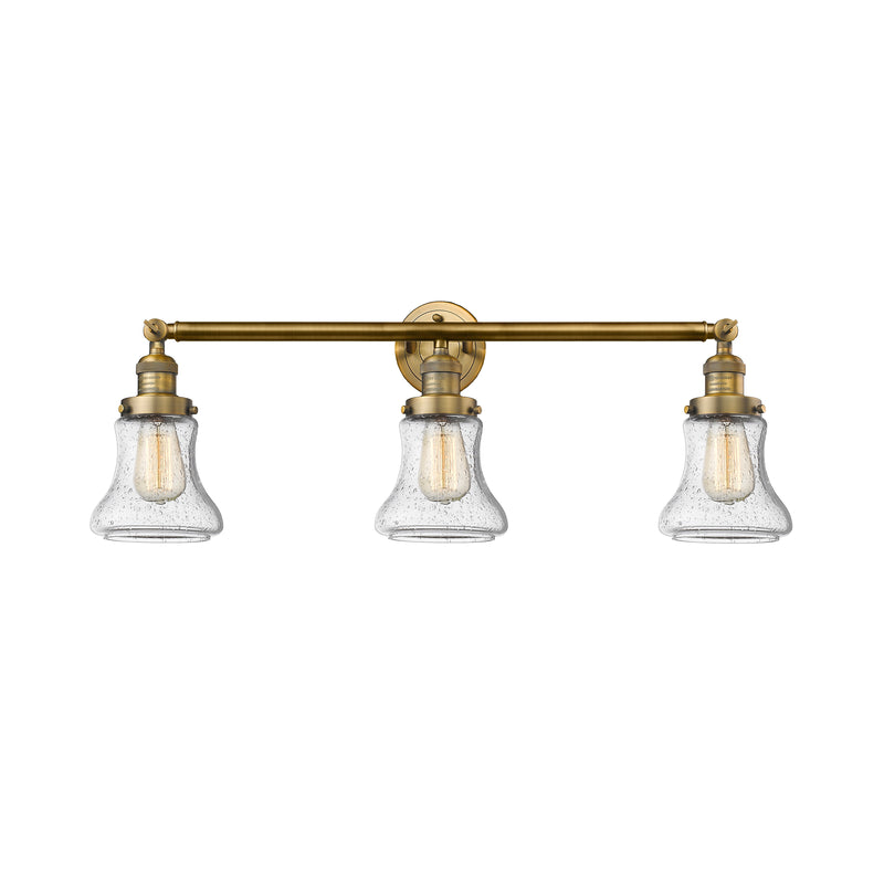 Bellmont Bath Vanity Light shown in the Brushed Brass finish with a Seedy shade