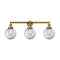 Beacon Bath Vanity Light shown in the Brushed Brass finish with a Clear shade