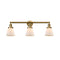 Cone Bath Vanity Light shown in the Brushed Brass finish with a Matte White shade