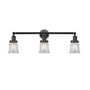 Canton Bath Vanity Light shown in the Matte Black finish with a Clear shade