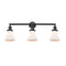 Bellmont Bath Vanity Light shown in the Matte Black finish with a Matte White shade