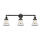 Bellmont Bath Vanity Light shown in the Matte Black finish with a Clear shade