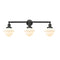 Oxford Bath Vanity Light shown in the Matte Black finish with a Matte White shade