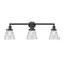 Cone Bath Vanity Light shown in the Matte Black finish with a Clear shade