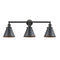 Appalachian Bath Vanity Light shown in the Matte Black finish with a Matte Black shade